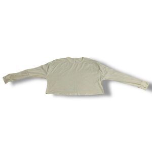 Lululemon Boxy Crop Long Sleeve Pastel Neon Yellow Women’s Size 8 Relaxed Fit